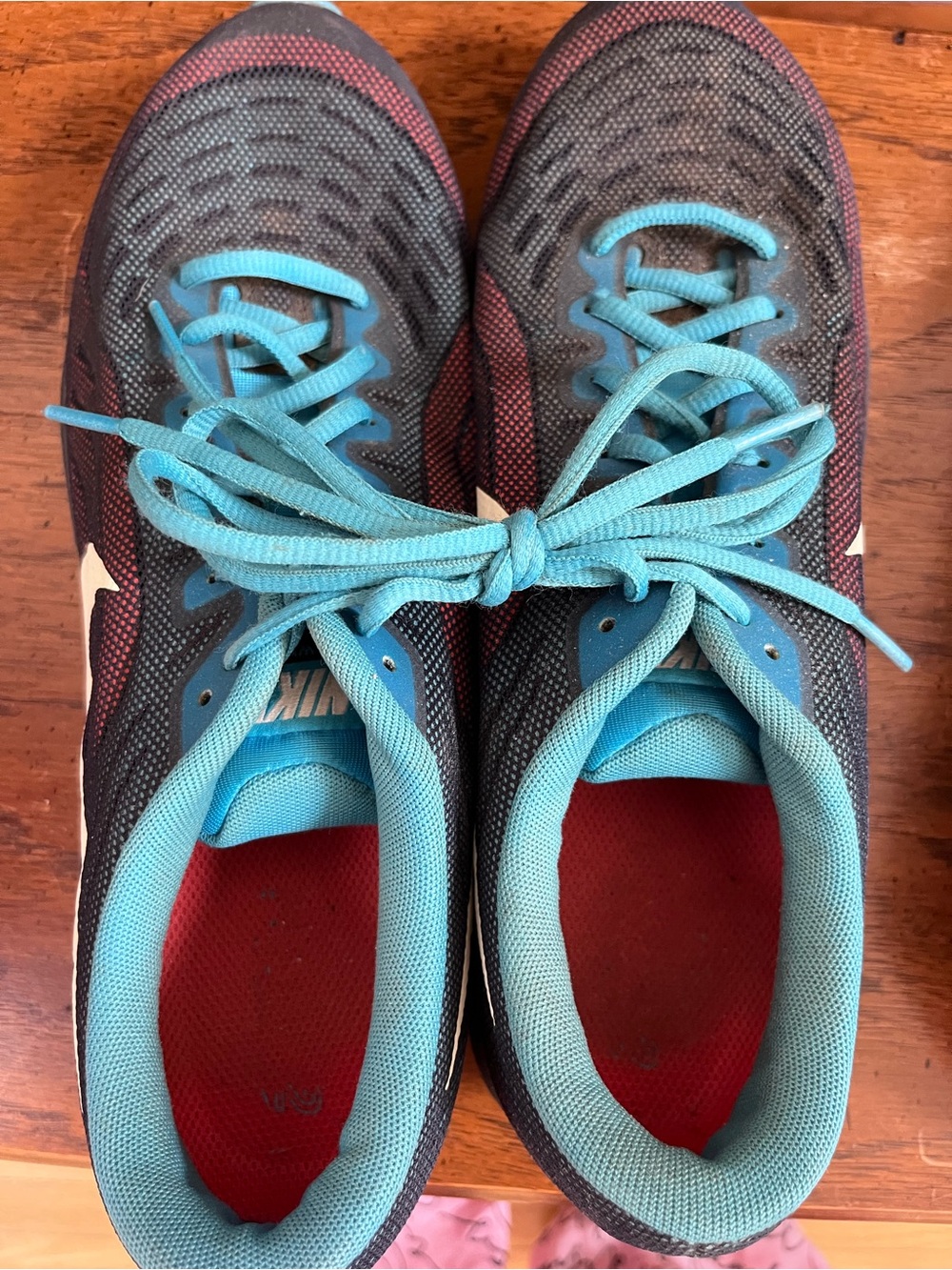 Nike Men's Running Shoes - Teal & Maroon size 10